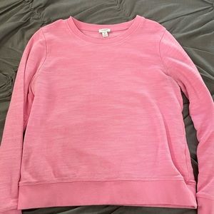 Pink j crew French terry sweatshirt in hot pink.